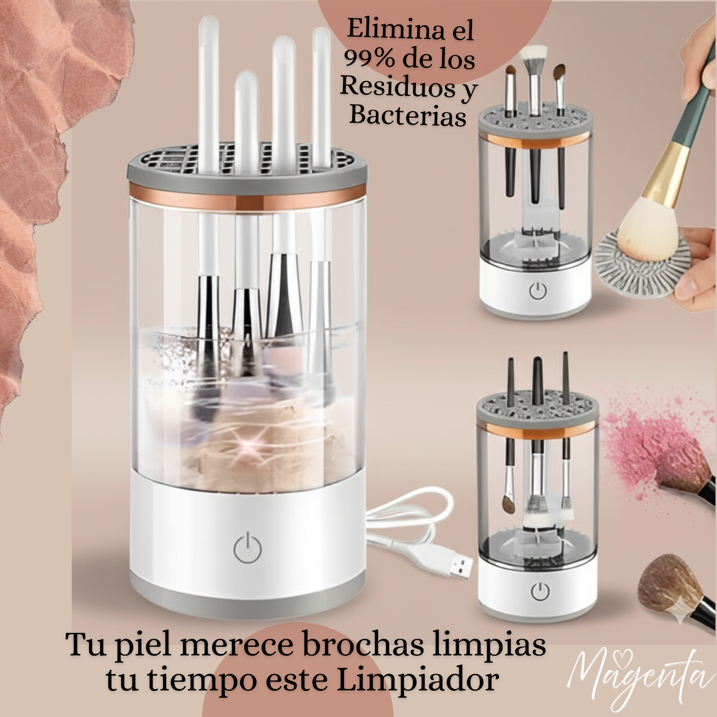 AuraBrush-Limpiador Electrico De Brochas